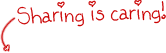 Sharing Is Caring Hearts Bookmark Arrow Message