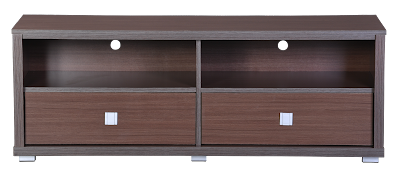 Mahogany Brown| Particle Board| 2 shelves 2 drawers| Length 120cm Height 44cm Depth 40cm| Maximum TV size 48"