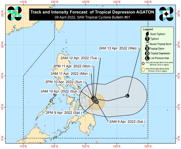 'Bagyong Agaton' PAGASA weather update track April 9, 2022