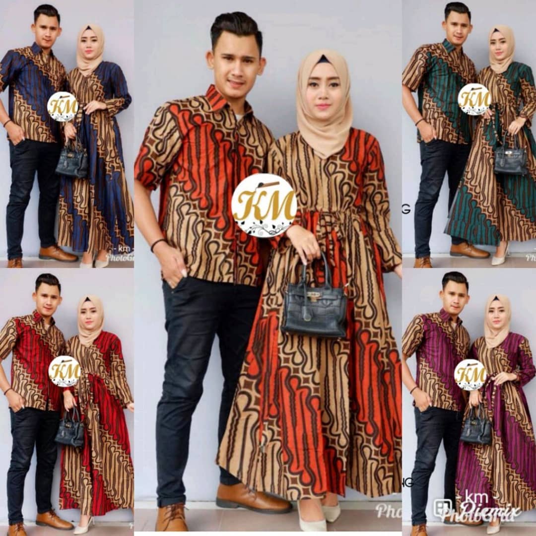 Contoh Baju Couple Baju Gamis Batik Busana Muslim Terbaru 2018