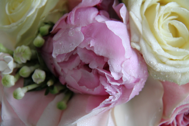 Pink Sarah Bernhardt Peonies With Roses Calla Lilies in a Fabulous Wedding