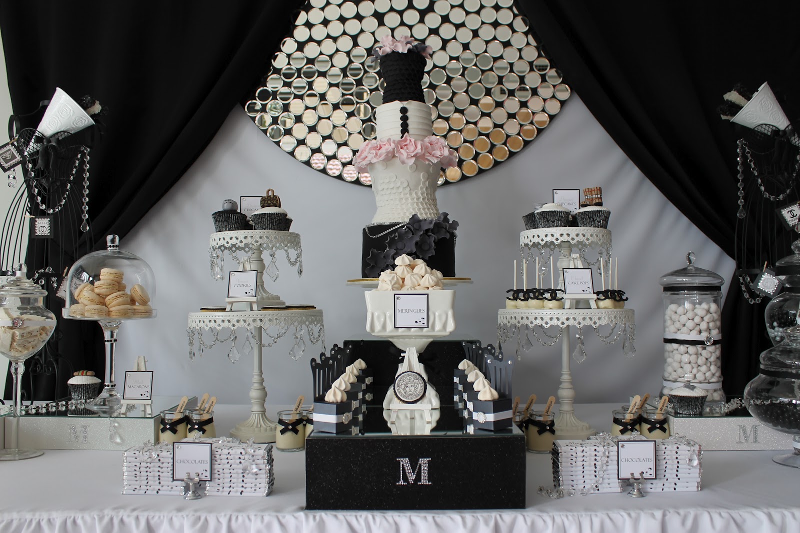 Events By Nat Runway Catwalk Black White Dessert Table