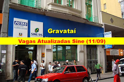 Vagas Atualizadas das Agências do Sine de Gravataí (11/09)