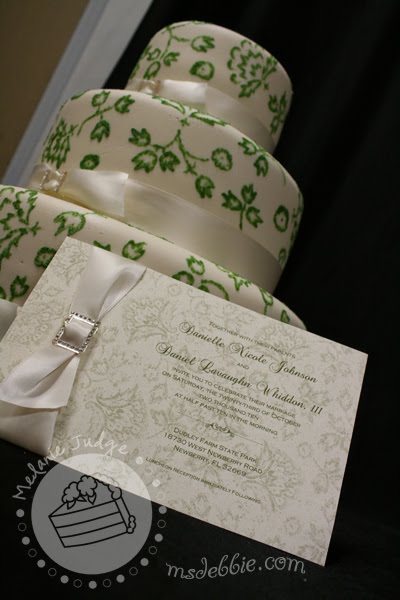 She provided the same ribbon and buckles that she'd used on the invitation