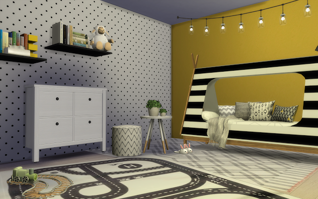 chambre enfant jaune sims 4