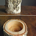 DIY birch wood candle holder So cool for our woodland cabin theme in our living room