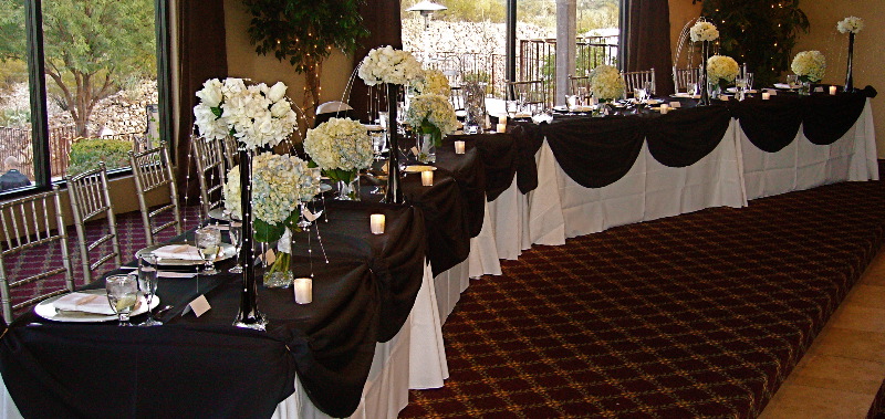 black white wedding centerpieces