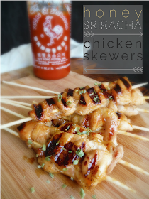 Grilled Honey Sriracha Chicken Skewers