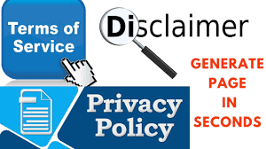 Generate Disclaimer Privacy policy page