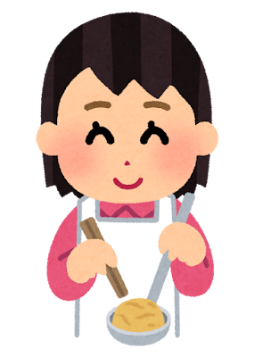 カルメ焼きを作る子供のイラスト（女の子）