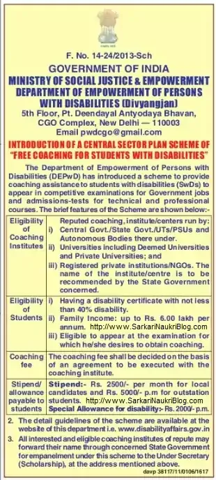 Free Coaching for Students with Disabilities by Government