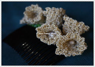 free crochet floral hair comb pattern