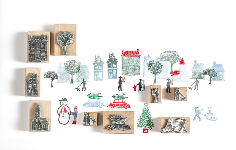 Tiny Town Christmas Rubber Stamps