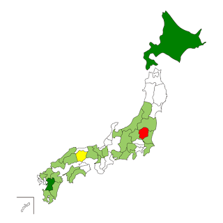 2019年11月1日までに、タンデム可となっている地域を薄緑で塗ってある: 長野,兵庫,愛媛,広島,山形,新潟,宮崎,佐賀,愛知,群馬,京都,富山,大阪,静岡,大分,島根,千葉,滋賀,山梨, 山口, 高知, 福岡, 鹿児島, 茨城, 福島が薄緑。12月1日から規則改正される栃木を赤、改正を予定している熊本県(年内), 北海道(来春)を濃緑で、検討中の岡山県を黄で塗ってある。