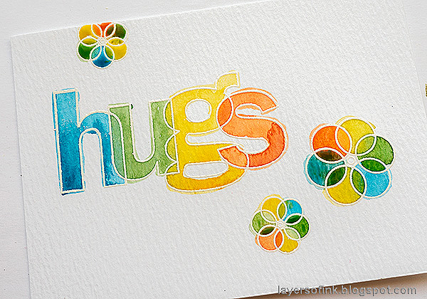 Layers of ink - Hugs Watercolor Card Tutorial by Anna-Karin Evaldsson.