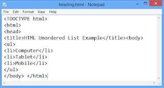 HTML List -Types of HTML List - Ordered -  Unordered - Attribute - Definition  - Nested HTML List Tag With Example