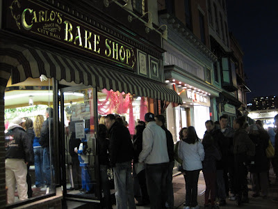 The massive line up outside Carlo's Bakery at 530 pm on Saturday evening