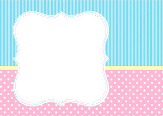 Pink, Yellow and Light Blue, Free Printable Invitations, Labels or Cards.