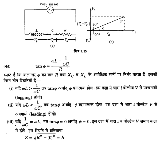 Solutions Class 12 भौतिकी विज्ञान-I Chapter-7 (प्रत्यावर्ती धारा)