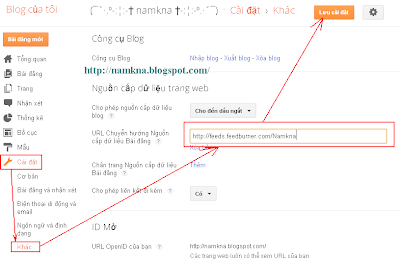 Cách đăng ký và sử dụng FeedBurner cho Blogspot  - by: http://namkna.blogspot.com/