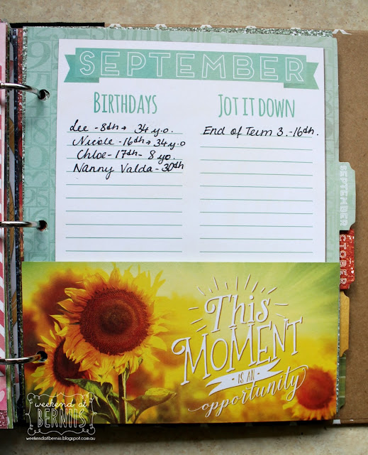 Calendar Girl Misc Me planner by Bernii Miller for BoBunny.