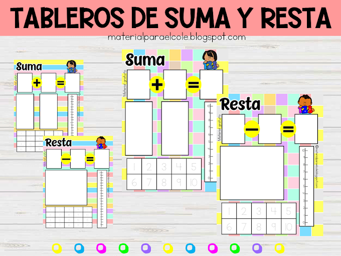 TABLEROS DE SUMAS Y RESTAS