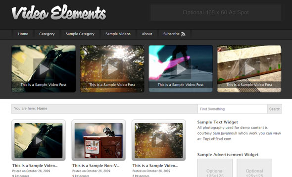 Video Elements Wordpress Theme Free Download by Press75.