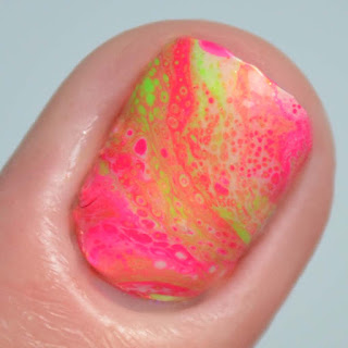 creme fluid art nail polish neon