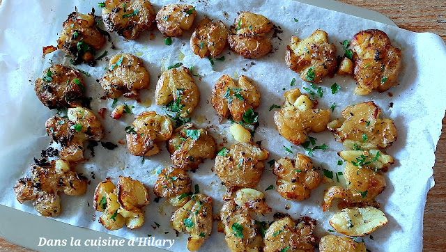 Pommes de terre grenaille écrasées crousti-fondantes