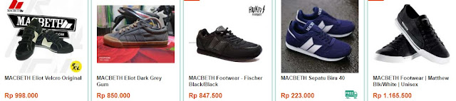 Harga sepatu macbeth original