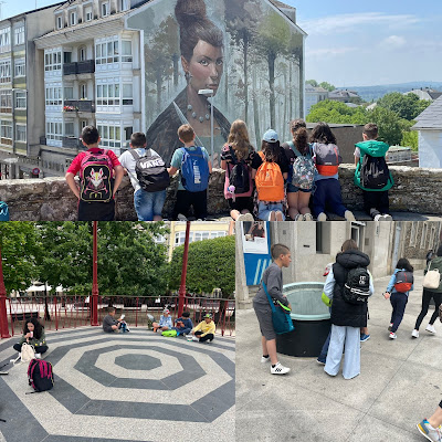 OS ALUMNOS DO CLUB DE LECTURA DO CEIP DE CURTIS VISITAN A MURALLA DE LUGO