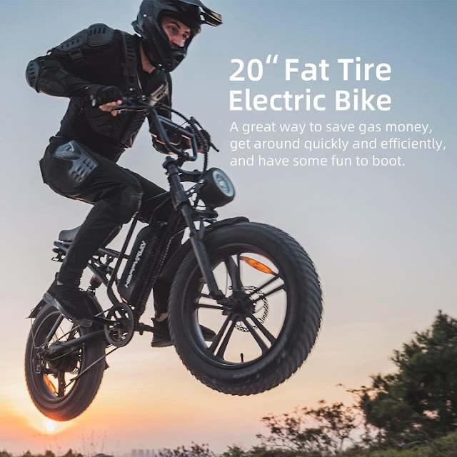 HAPPYRUN 20" Fat Tire Electric Mountain Bike MountainBikes
