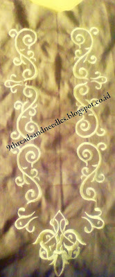 neckline embroidery , desain bordir baju koko