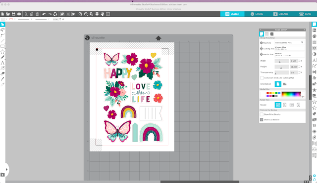 stickers, print and cut, sticker paper, silhouette cameo tutorial, so fontsy