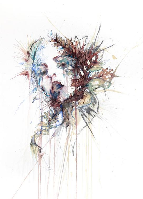 Carne Griffiths pinturas mulheres e flores com chás vodca e uisque