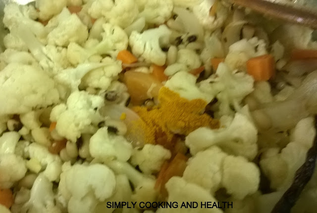 Adding carrot and Turmeric