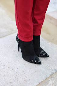Loriblu suede ankle boots, black studded heels, Fashion and Cookies, fashion blogger