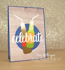 scissorspapercard, Stampin' Up!, Just Add Ink, Wood Textures DSP, Best Route DSP, Celebrate You Thinlits, Bottles and Bubbles Framelits, Itty Bitty Birthdays
