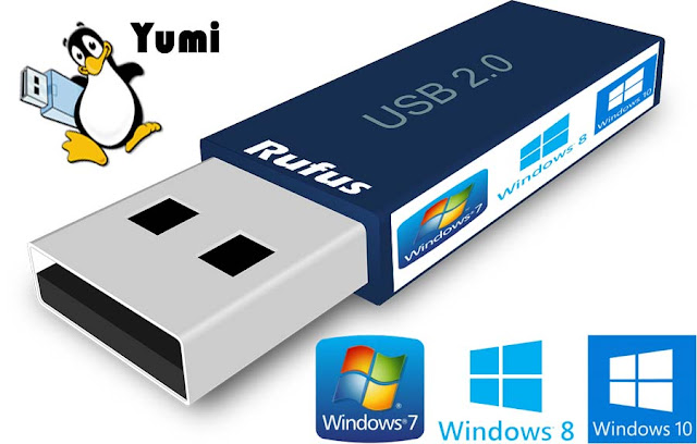 cara membuat instalan windows dengan yumi dan rufus, atau membuat bootable dengan aplikasi yumi danrufus