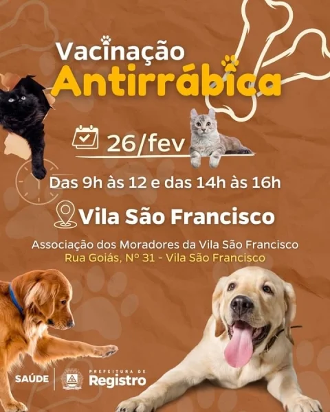 Vacinação Antirrábica na Vila São Francisco em Registro-SP