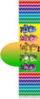 Care Bears with Rainbow Free Printable Labels.