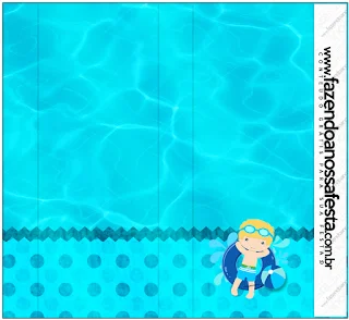 Blondie Boy Pool Party Free Printable Candy Bar Labels.