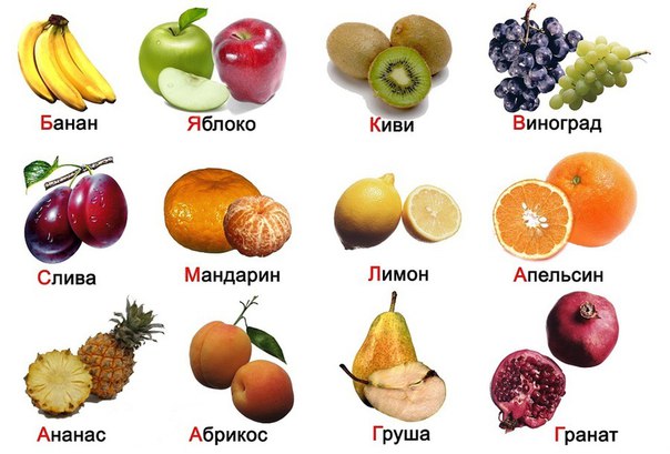 fruits in russian