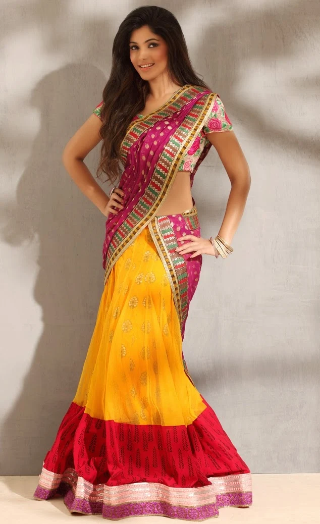 Muktha Photoshoot In Yellow Half Saree