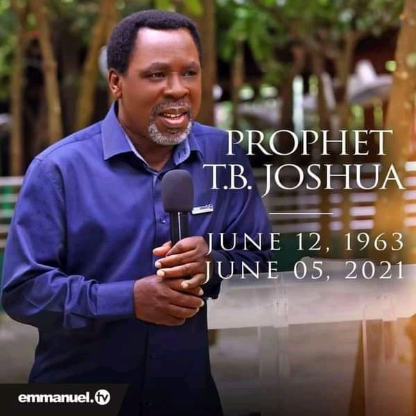 Prophet T.B. Joshua is dead