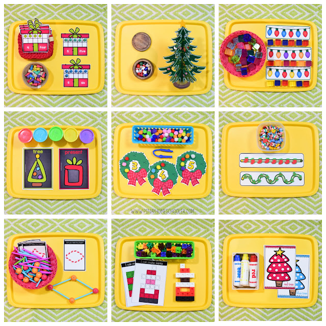 Christmas Learning Trays for 3 Years Old