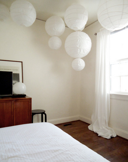 ve been wondering what paper lanterns would like like in our bedroom ...