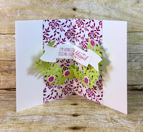 This all occasion card uses Stampin' Up!'s Lovely Friends stamp set and Lovely Laurels Thinlits.  We also used the Lots of Labels Framelits, Touches of Nature Elemtns, In Color BItty Bows, and Glitter Enamel Dots.  The full supply list is on the blog!  www.stamptherapist.com #stampinup #stamptherapist