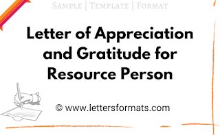 letter of appreciation for resource person