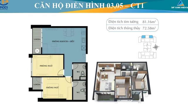 Thiêt kế căn hộ Mỹ Đình Plaza 2 PCC1